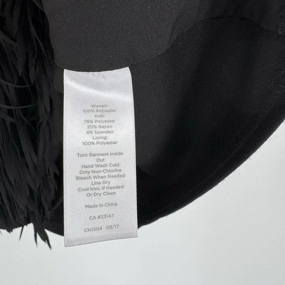 RSVP By Talbots Fringe Tank Top Women's Size Medium Black Sleeveless - Picture 4 of 6